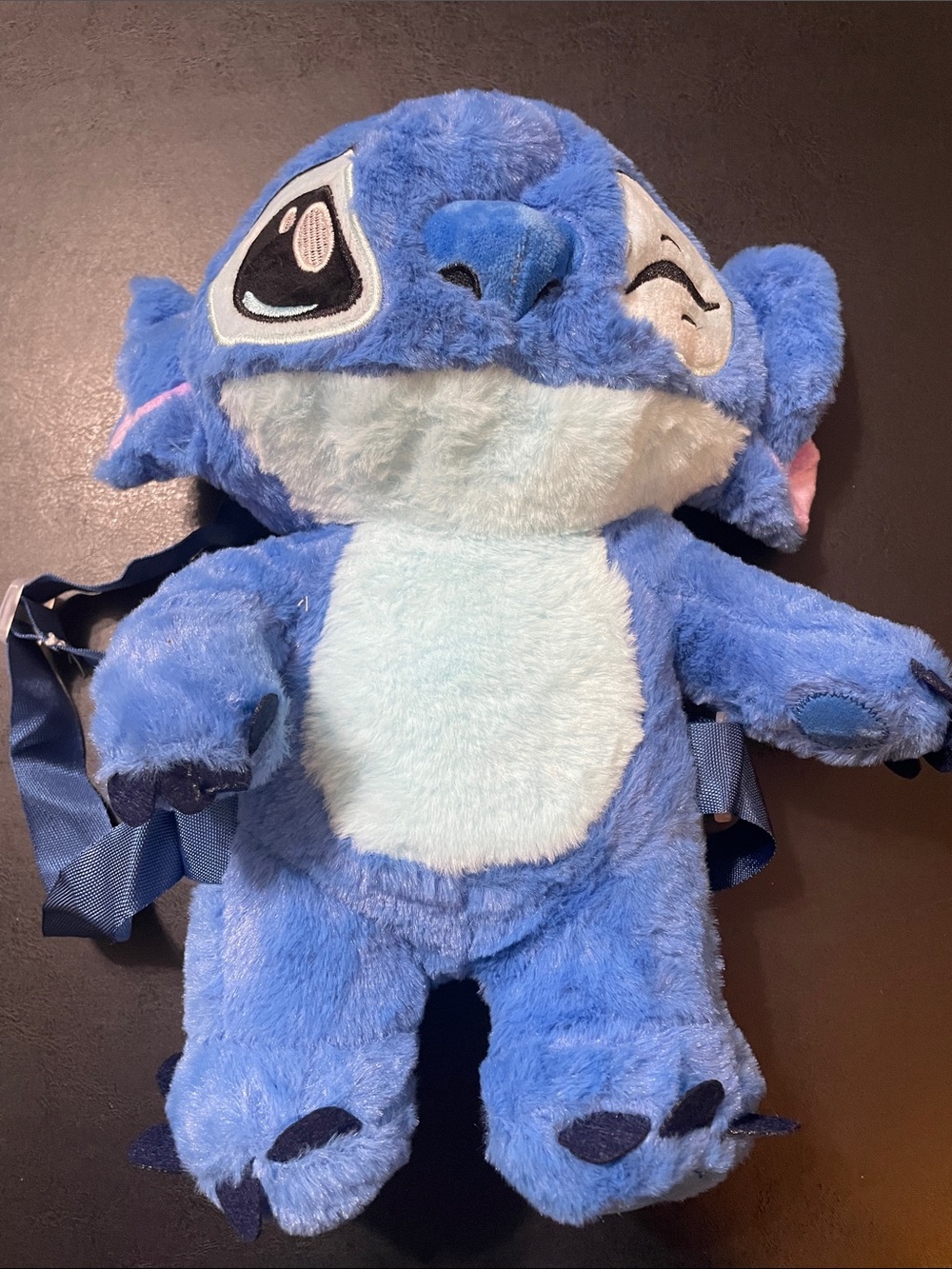 Stitch Blue kids stuffed animal backpack w small zipper pouch NWOT adjust straps